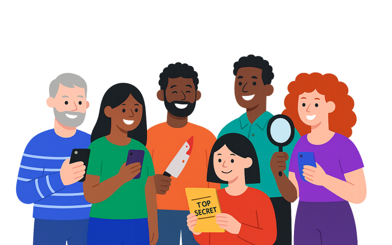 6 Murder Mystery Game Characters