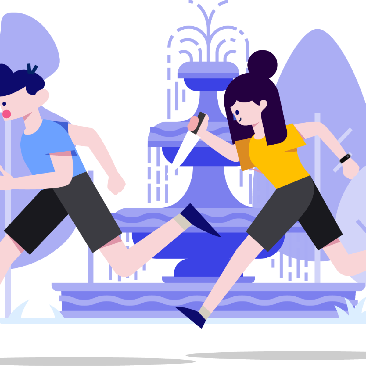 Murder mystery game running with knife
