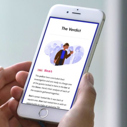 Mockup of You Dunnit game on phone